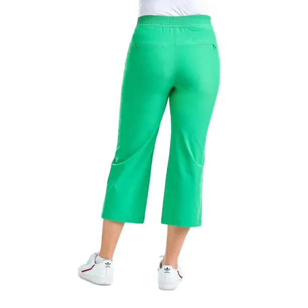 Nivo Women's Maude Capri Golf Pants - Classic Green Reinforced Pockets work mode