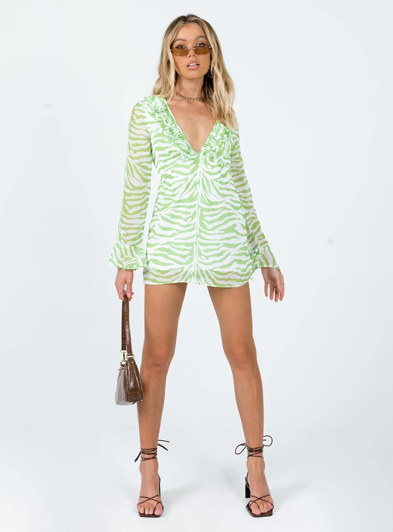 Nostalgia MinI Dress Green Layered Look