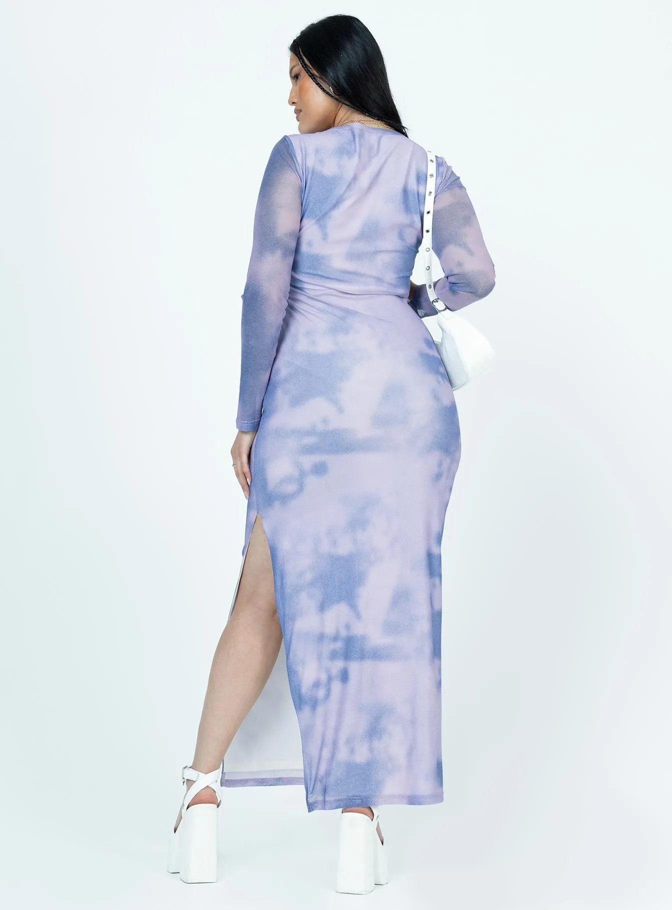 Casual maxi dress Harlowe Mesh Maxi Dress Blue Multi