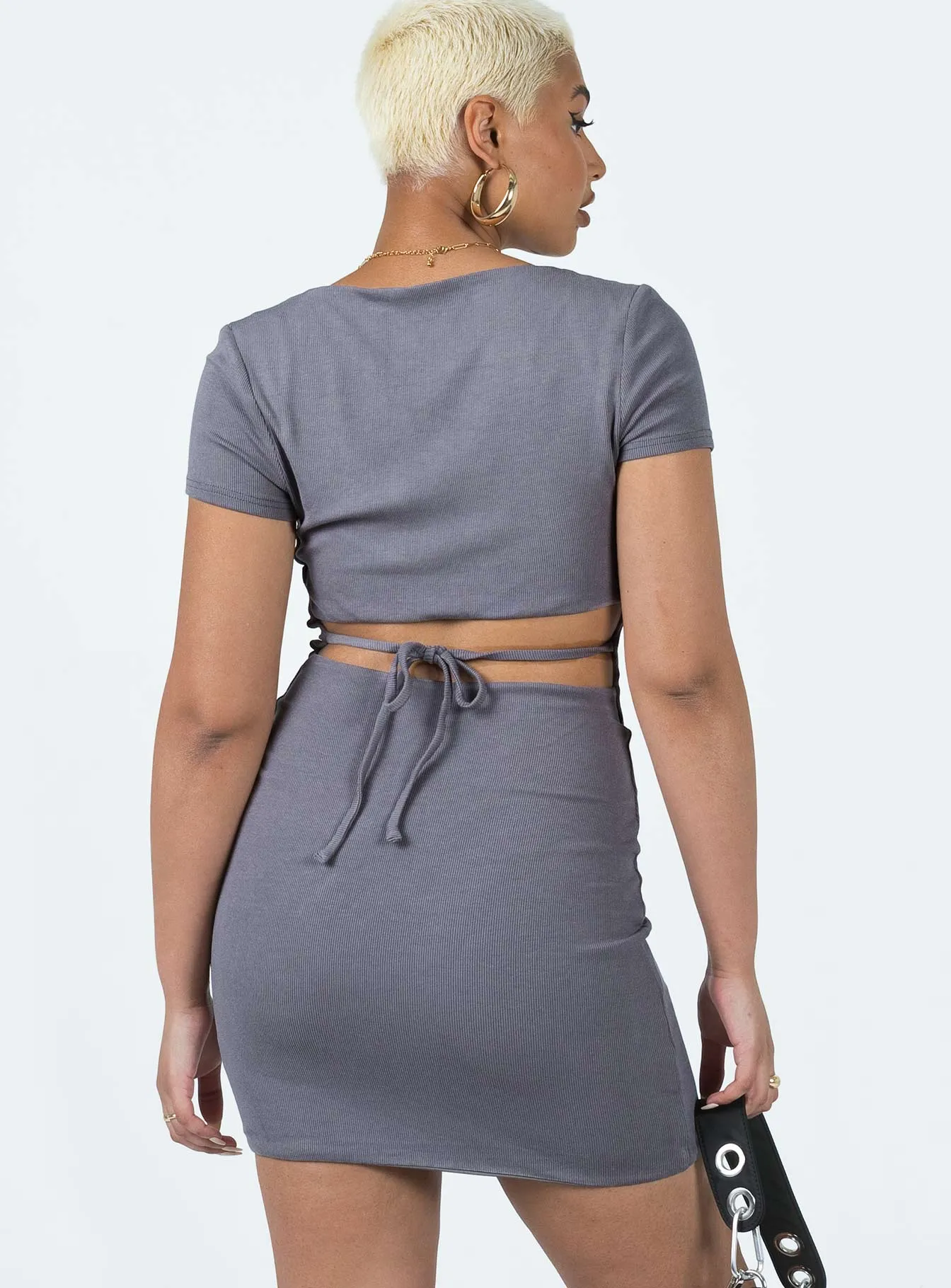 Nolan Short Sleeve Mini Dress Slate Anniversary-Event