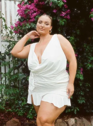 Devotion Mini Dress White Curve Fall Silhouette
