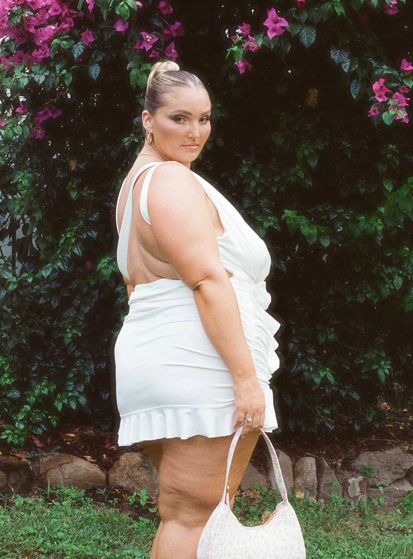 Devotion Mini Dress White Curve Open Design All Timewear