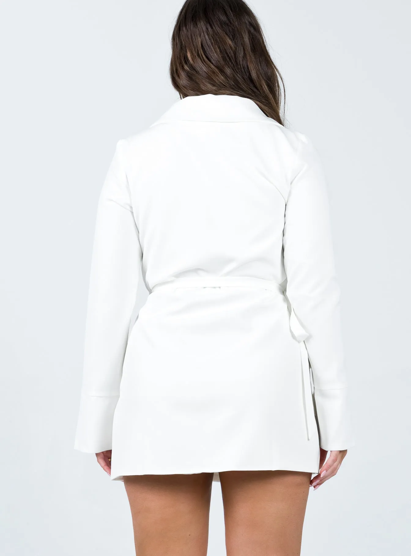 Easy Wrap Pure Elegance Kyah Wrap Blazer Dress White