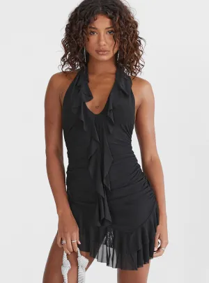 Lightweight Comfort Gina Asymmetric Mini Dress Black