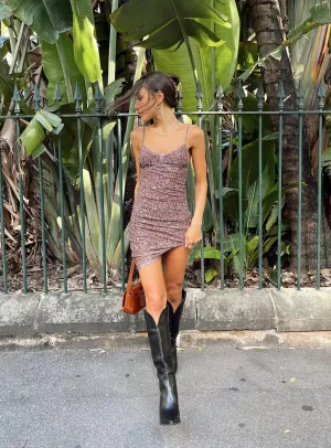 Versatile Wearable Motel Tintin Dress Flower Garden Brown