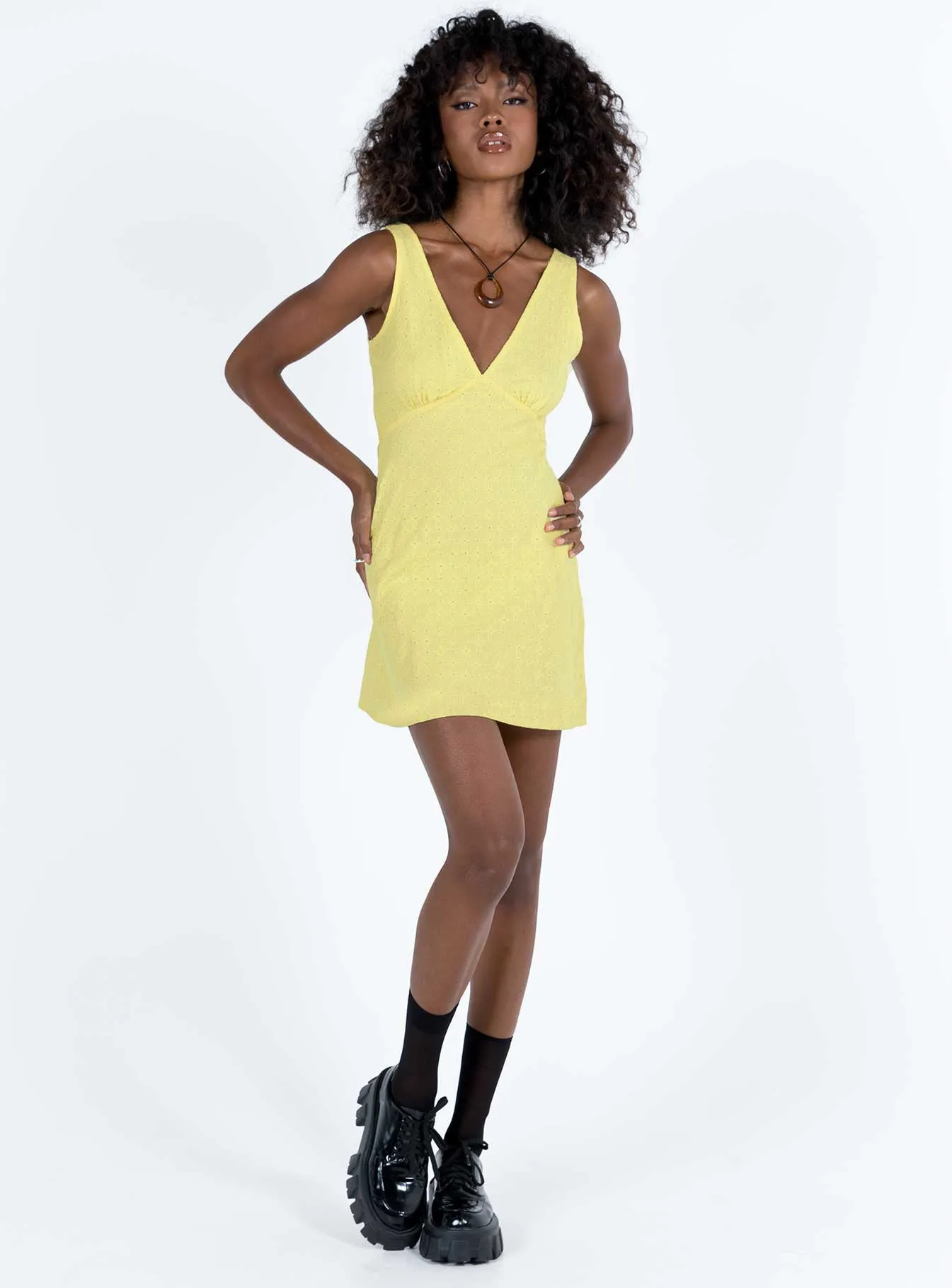 Stain-Resistant Nellie Mini Dress Yellow