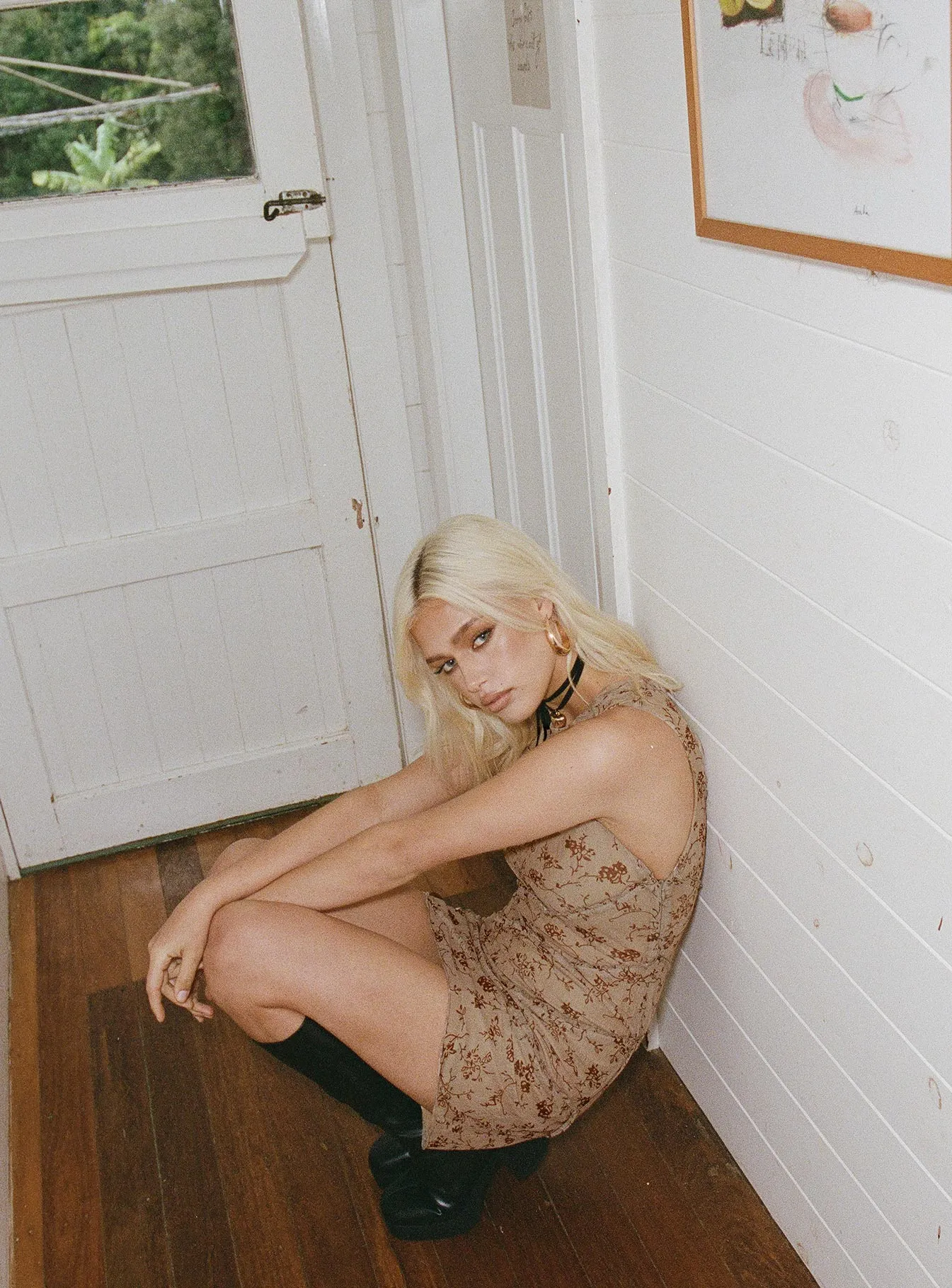 Calm Flow Lucano Mesh Mini Dress Brown