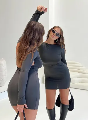 Smart Shape Gatewood Long Sleeve Mini Dress Slate