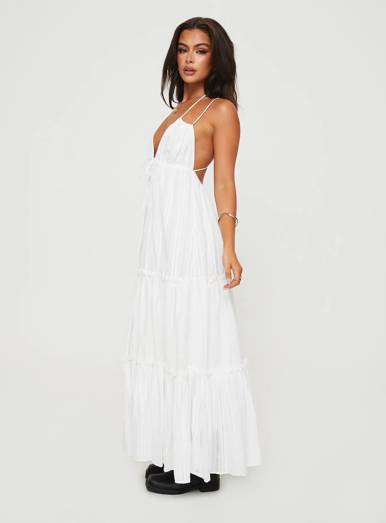 Desy Maxi Dress White Relaxed day dress