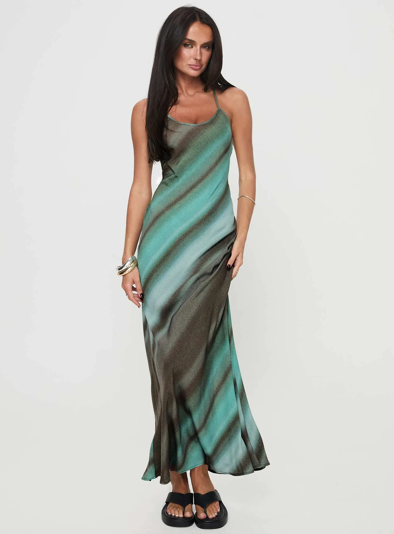 Tie-dye Sleeveless Cut Otillie Maxi Dress Blue Multi