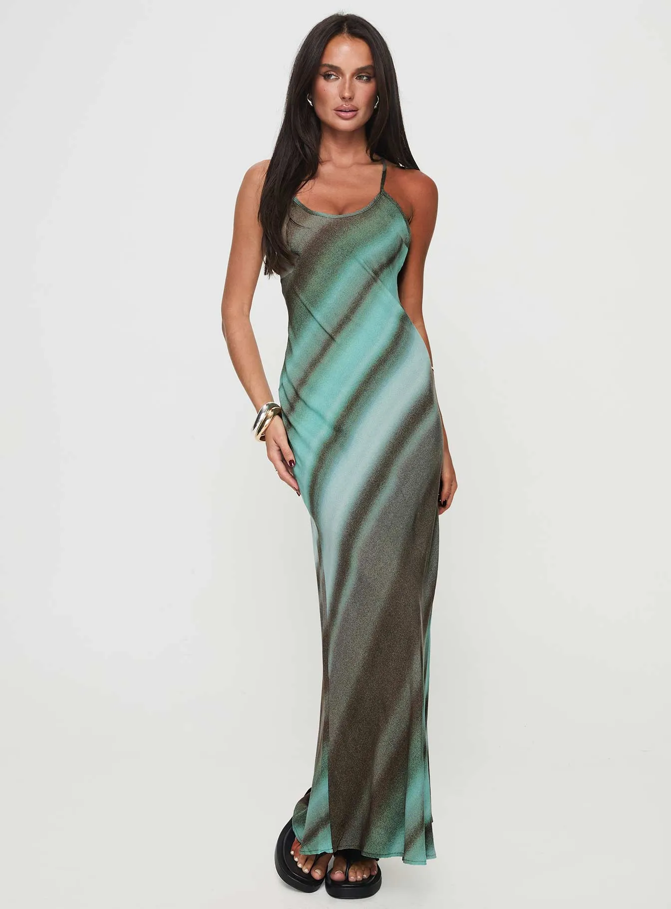 Stylish and Simple Lightweight-Layer Otillie Maxi Dress Blue Multi