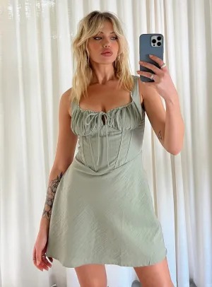 Hook-And-Eye Kavey Mini Dress Sage