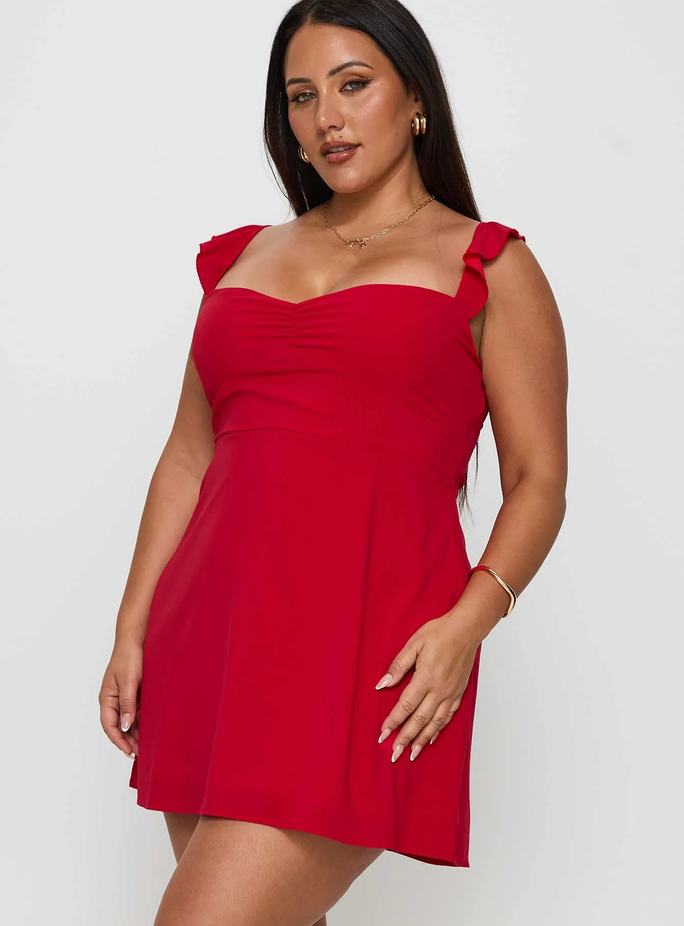 Balanced Texture Landon Mini Dress Red Curve