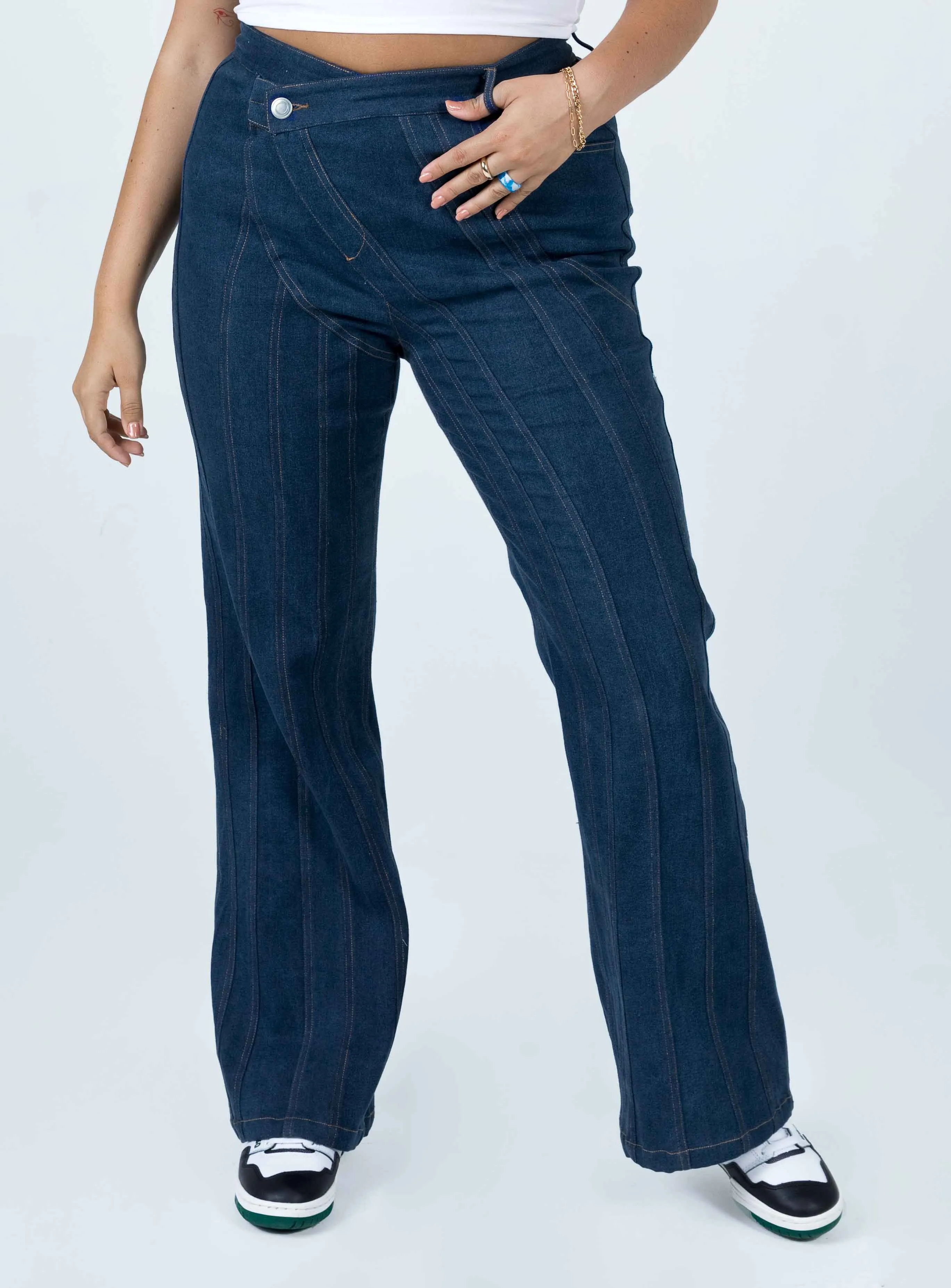 Odette Flare Denim Jeans Blue MoistureWickingTechnology Recycled Fit
