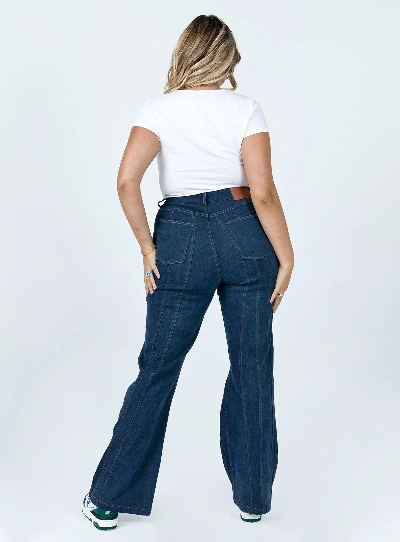 Odette Flare Denim Jeans Blue Active Apparel StainReleaseCoating