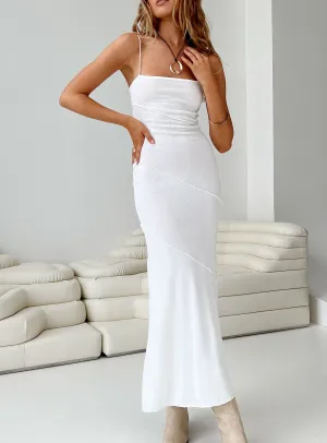Andros Maxi Dress White Flap-Detail