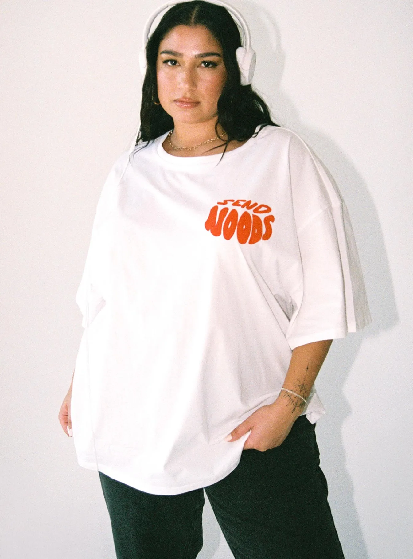 Casual Flex HighThreadCount Noods Oversized Tee White Curve