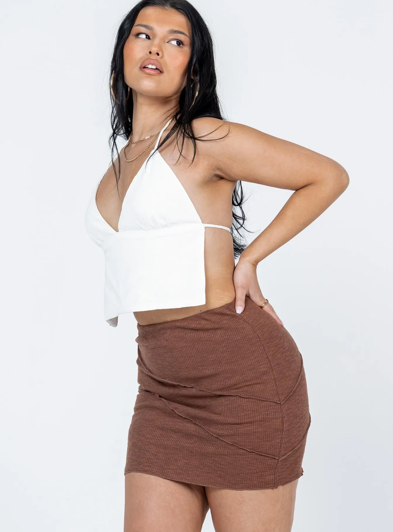 Oscar Mini Skirt Brown Refined Style