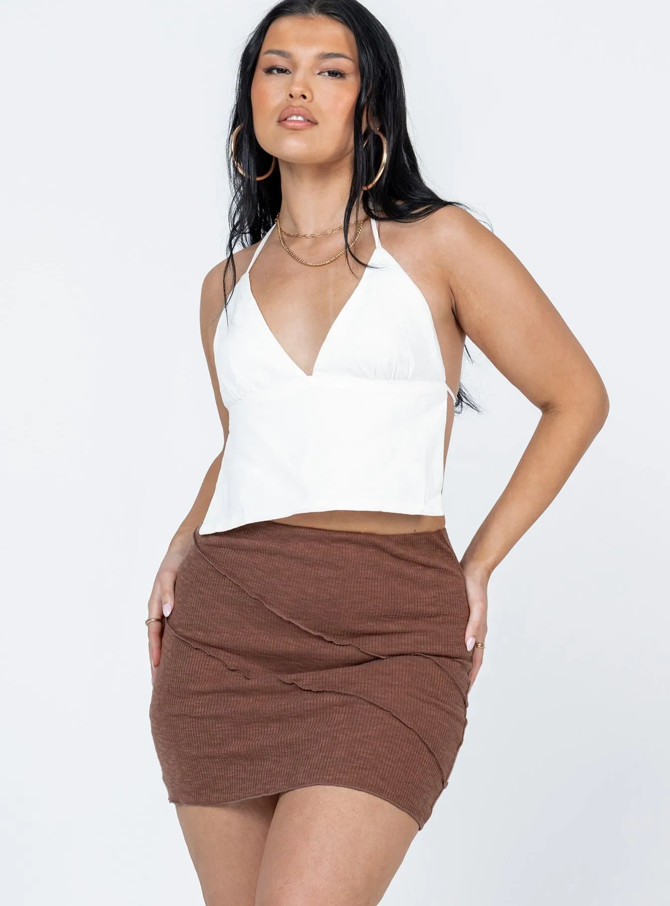 Pure Vibes Oscar Mini Skirt Brown