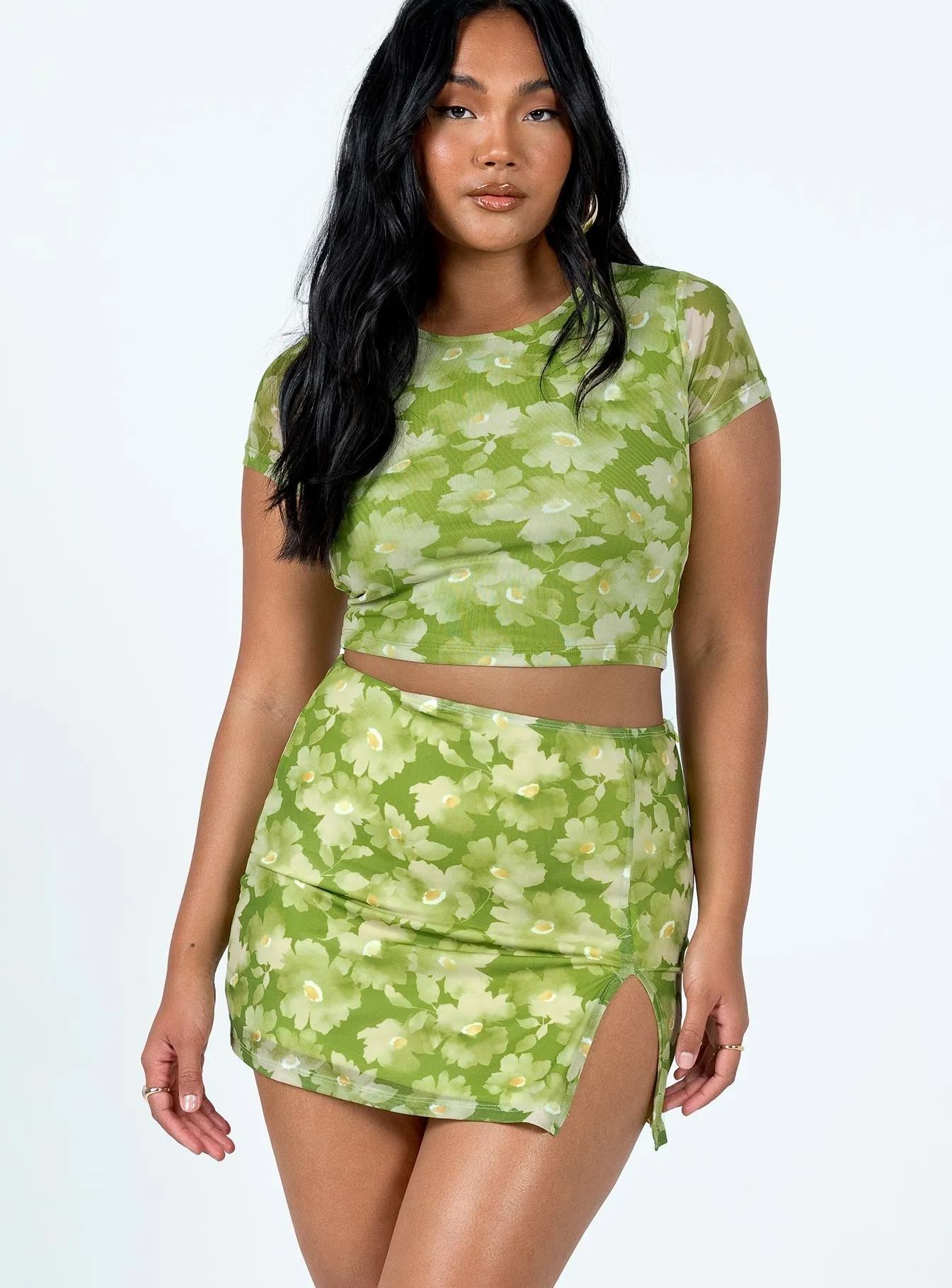 Piama Mini Skirt Green Wrap Closure Global Inspiration