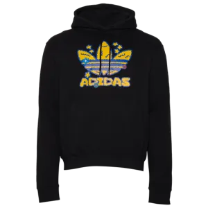 goes with shorts Adidas Originals Flower Puff Fleece Pullover Hoodie