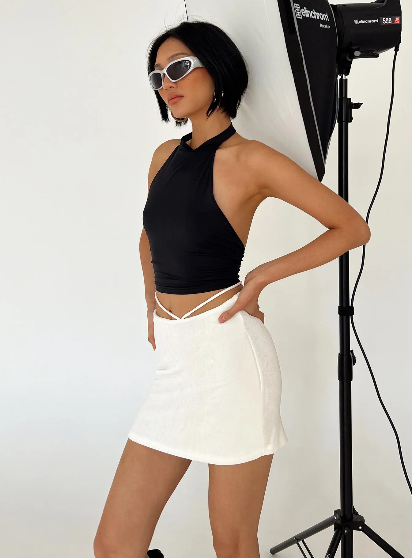 Timeless Wear Breezy Fit Maisie Mini Skirt White
