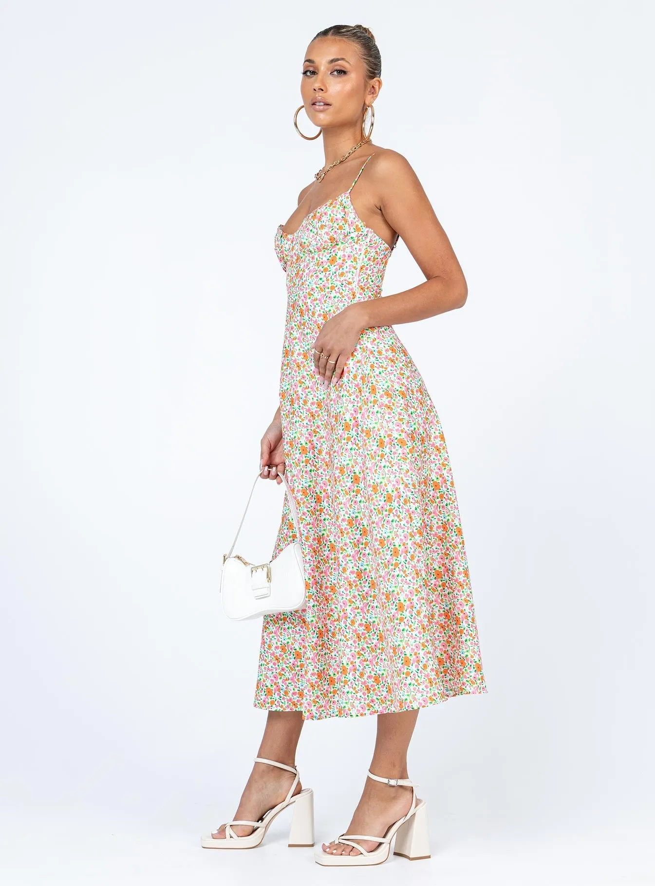 Chic Waistband Amara Midi Dress Multi