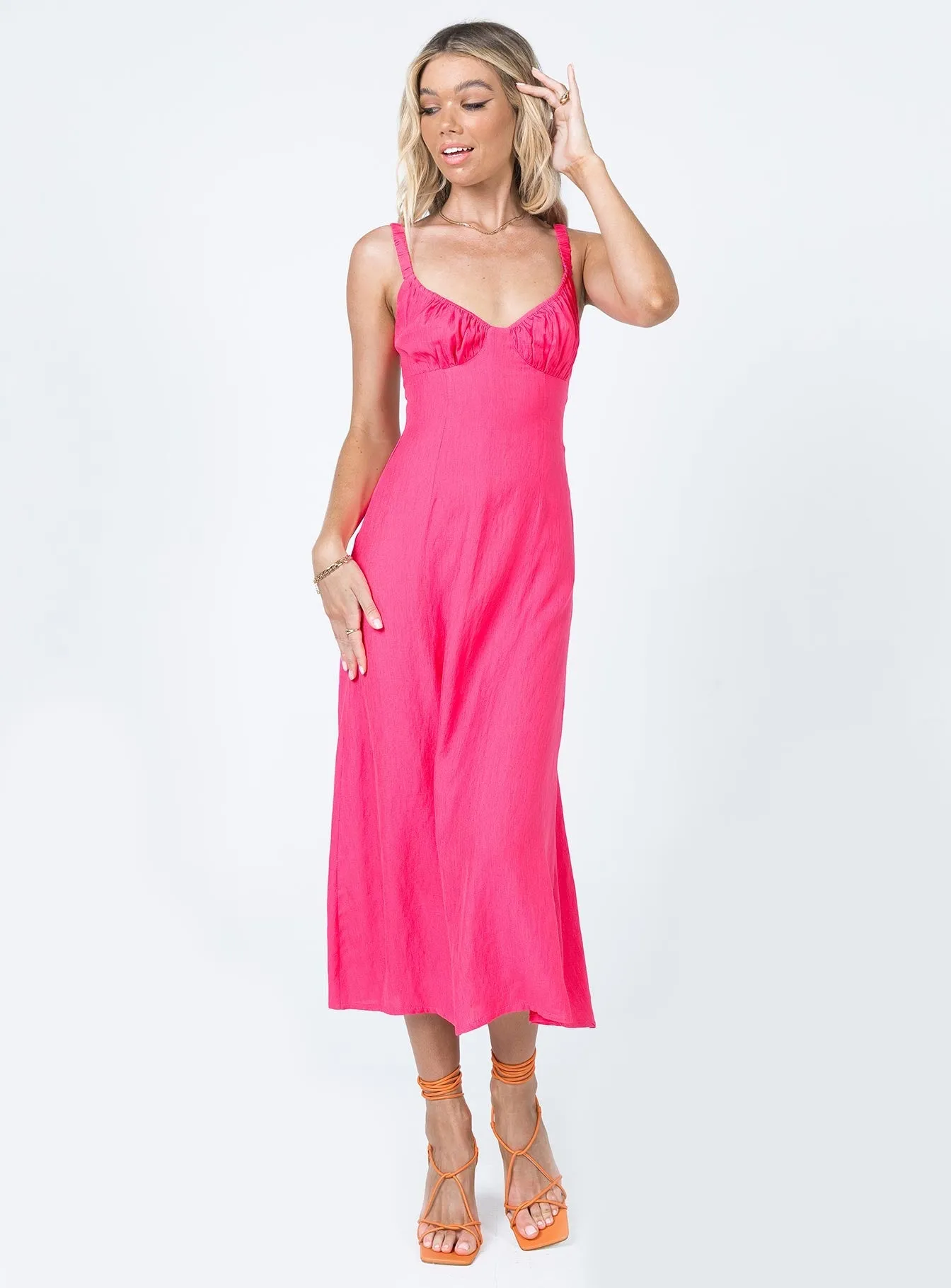 Bright Mood Reversible-Style Georgia Midi Dress Pink