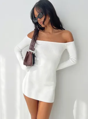Parisa Long Sleeve Mini Dress White Comfortable and breathable