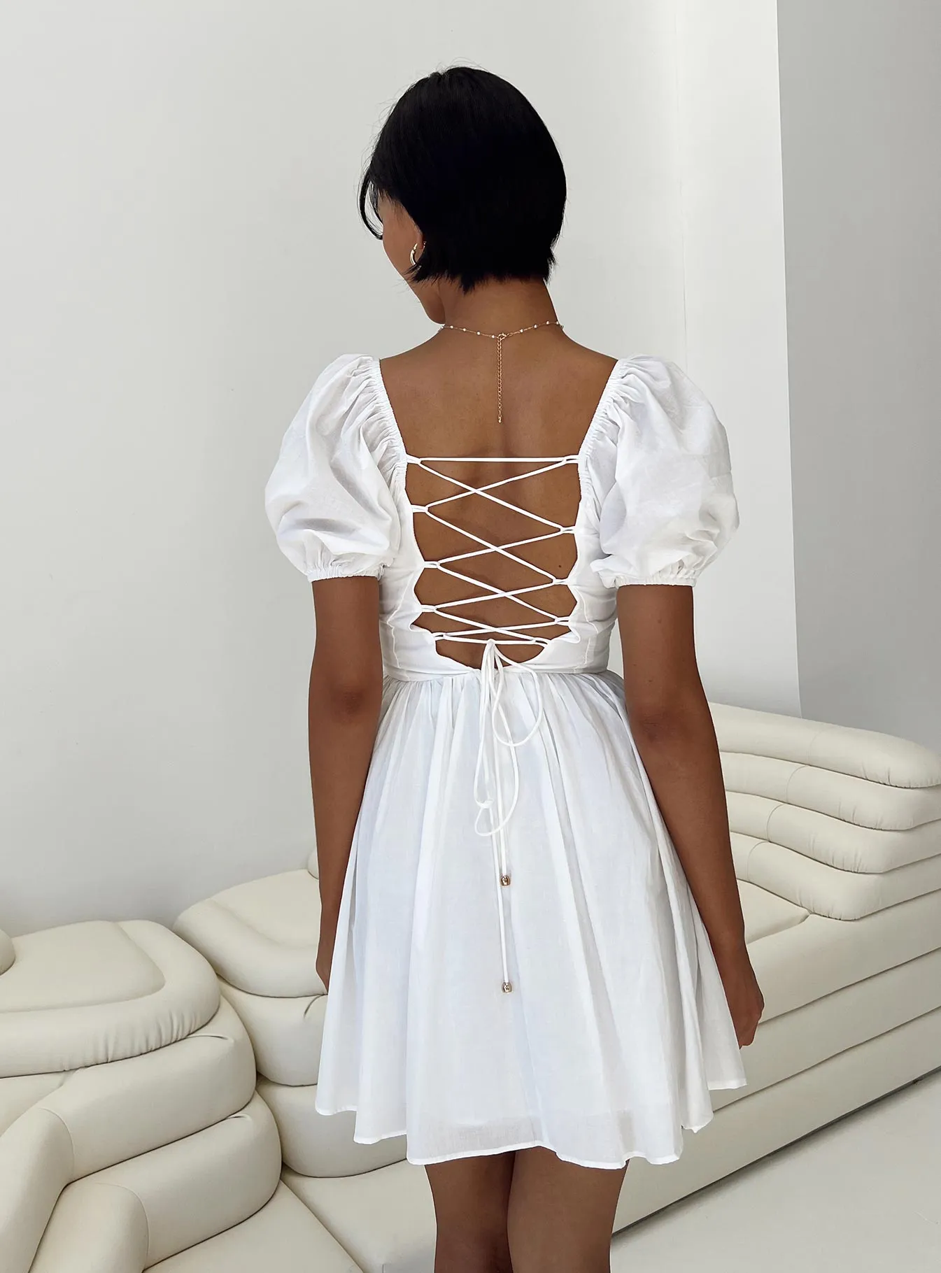 Krysten Mini Dress White Smart Style