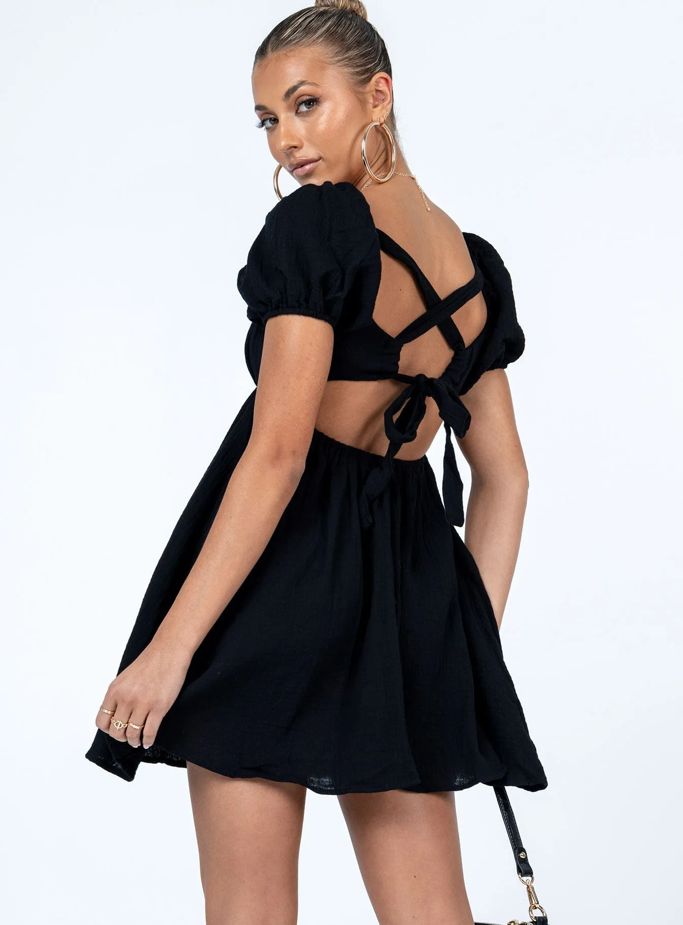 Soft Tones Let's Dance Mini Dress Black