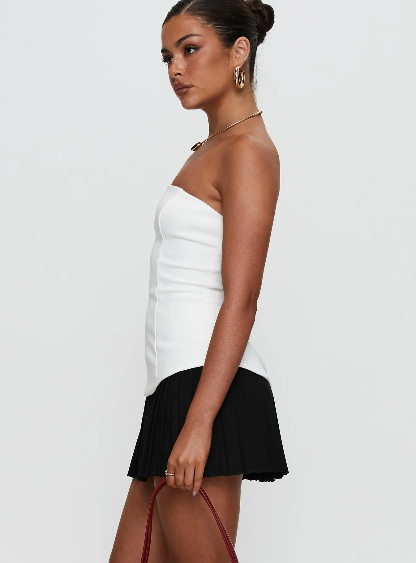 Timeless Piece Flare Breeze Obsessed Strapless Mini Dress White