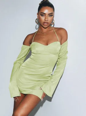 Tamarose Mini Dress Green Decorative-Design