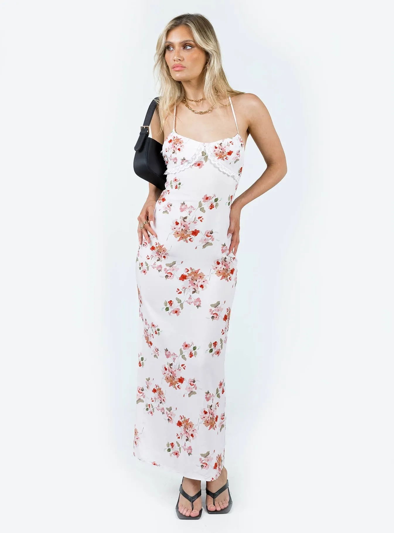 Amos Maxi Dress Pink Multi Cozy Layer Garden-Party