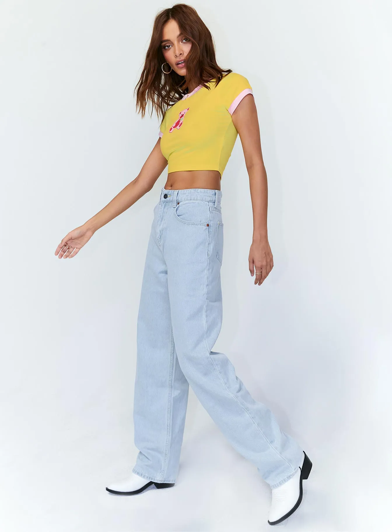 Free Fit Motel Parallel Jeans Super Light Wash