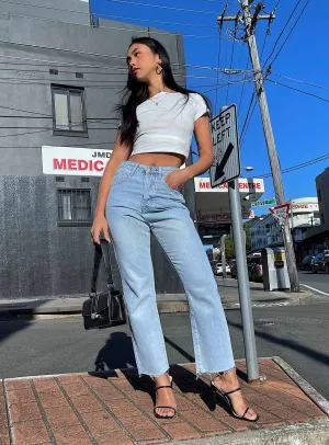 Angela Cropped Jeans Light Wash Denim Zen Ease AntiStaticMaterial