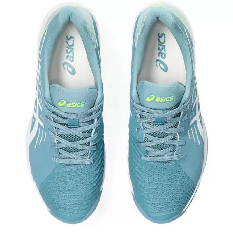 Moisture Wicking Insole Asics Solution Swift FF Clay Womens Tennis Shoes - Gris/Blue White