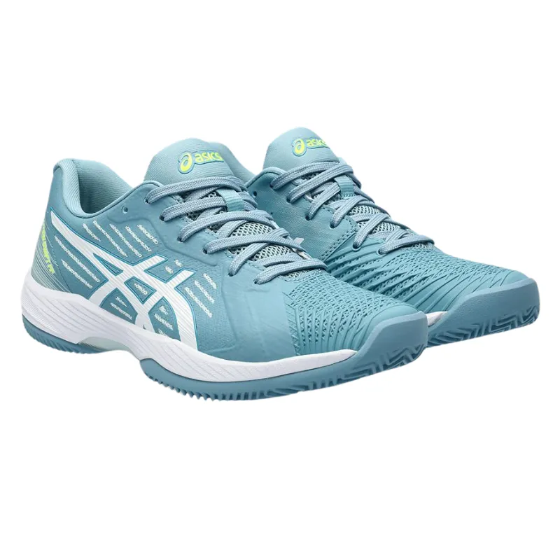 Ventilated Panel Asics Solution Swift FF Clay Womens Tennis Shoes - Gris/Blue White