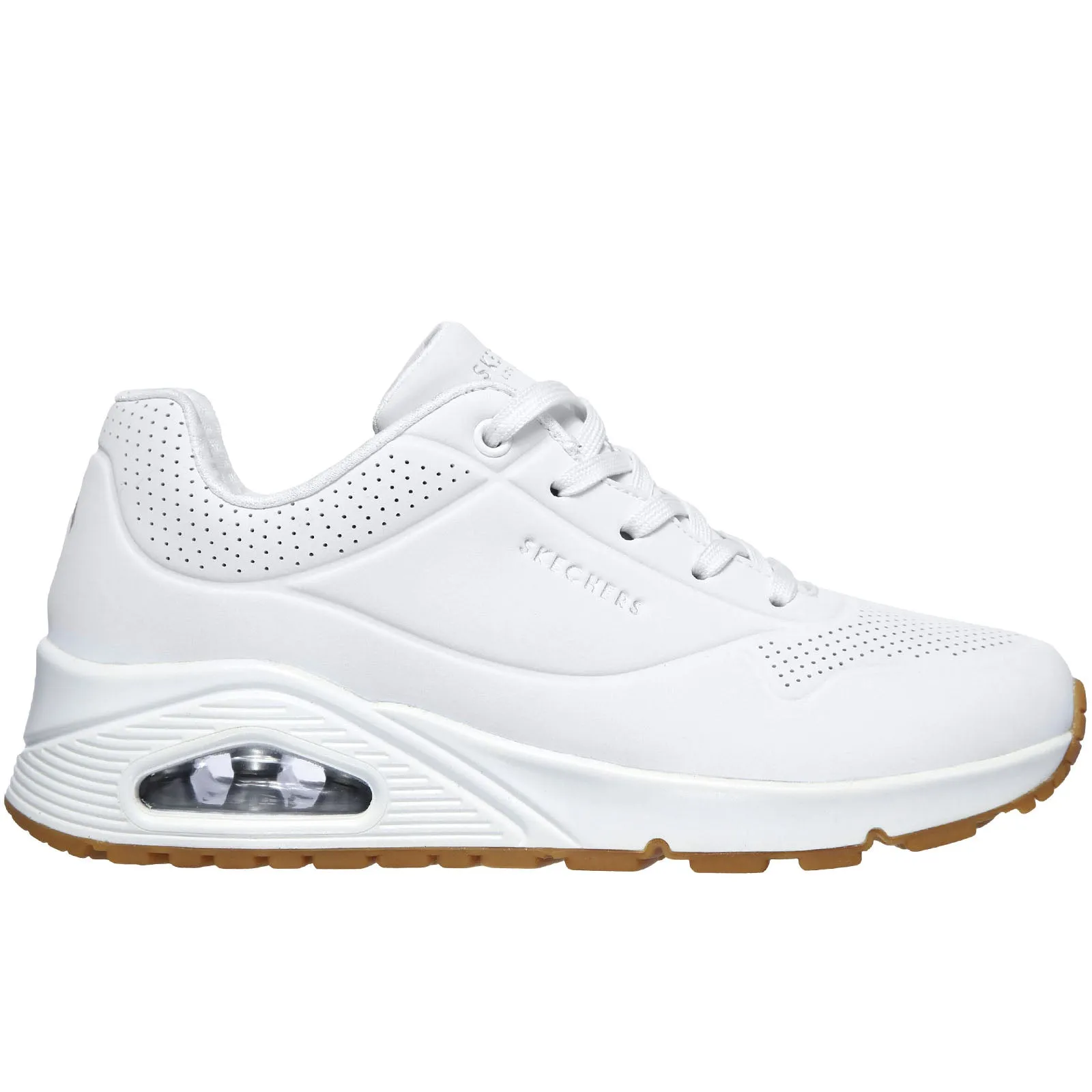 Earth Tone Skechers Womens Uno Stand On Air Memory Foam Skech-Air Trainers