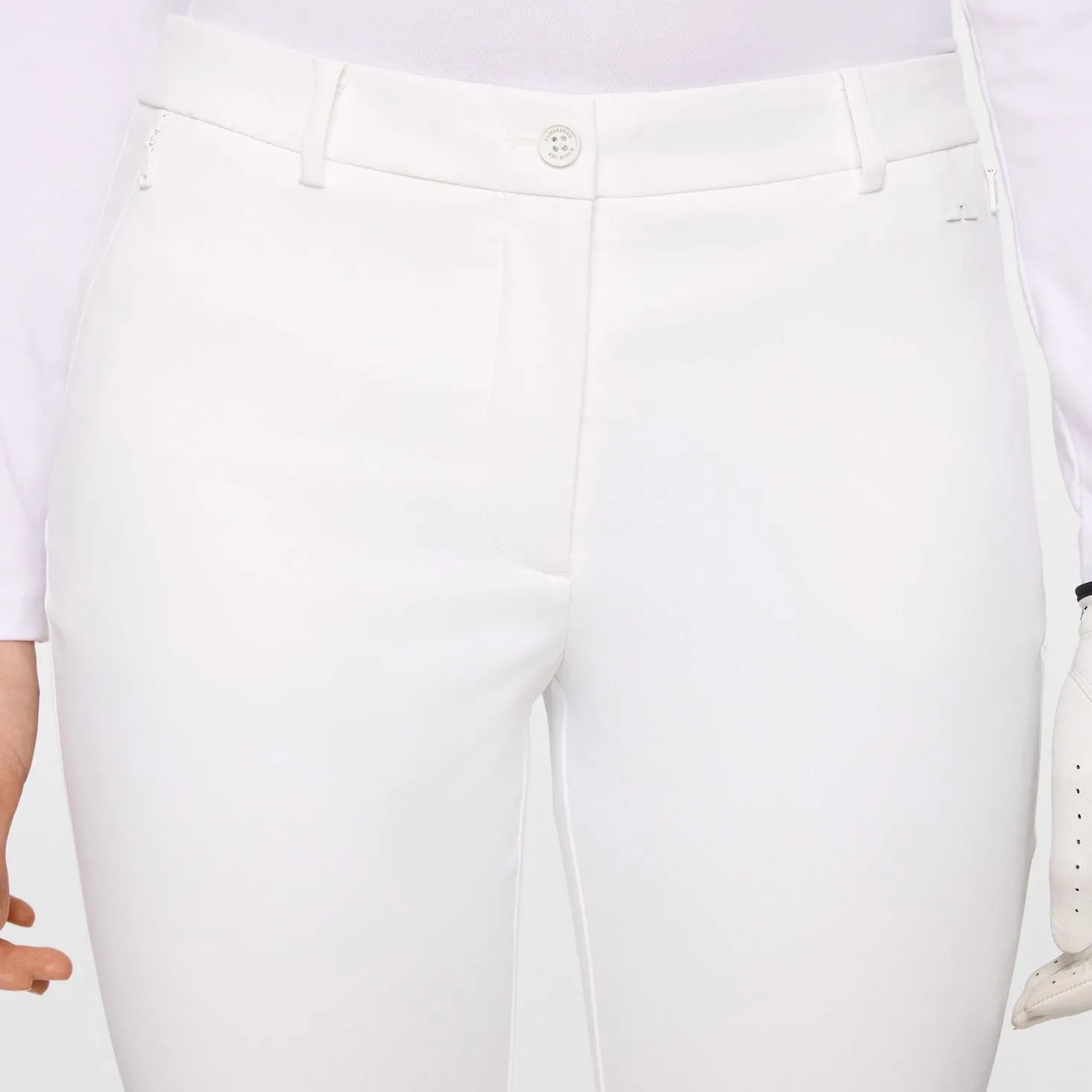 J.Lindeberg Women's Pia Golf Pants - White Essential Comfort Wear