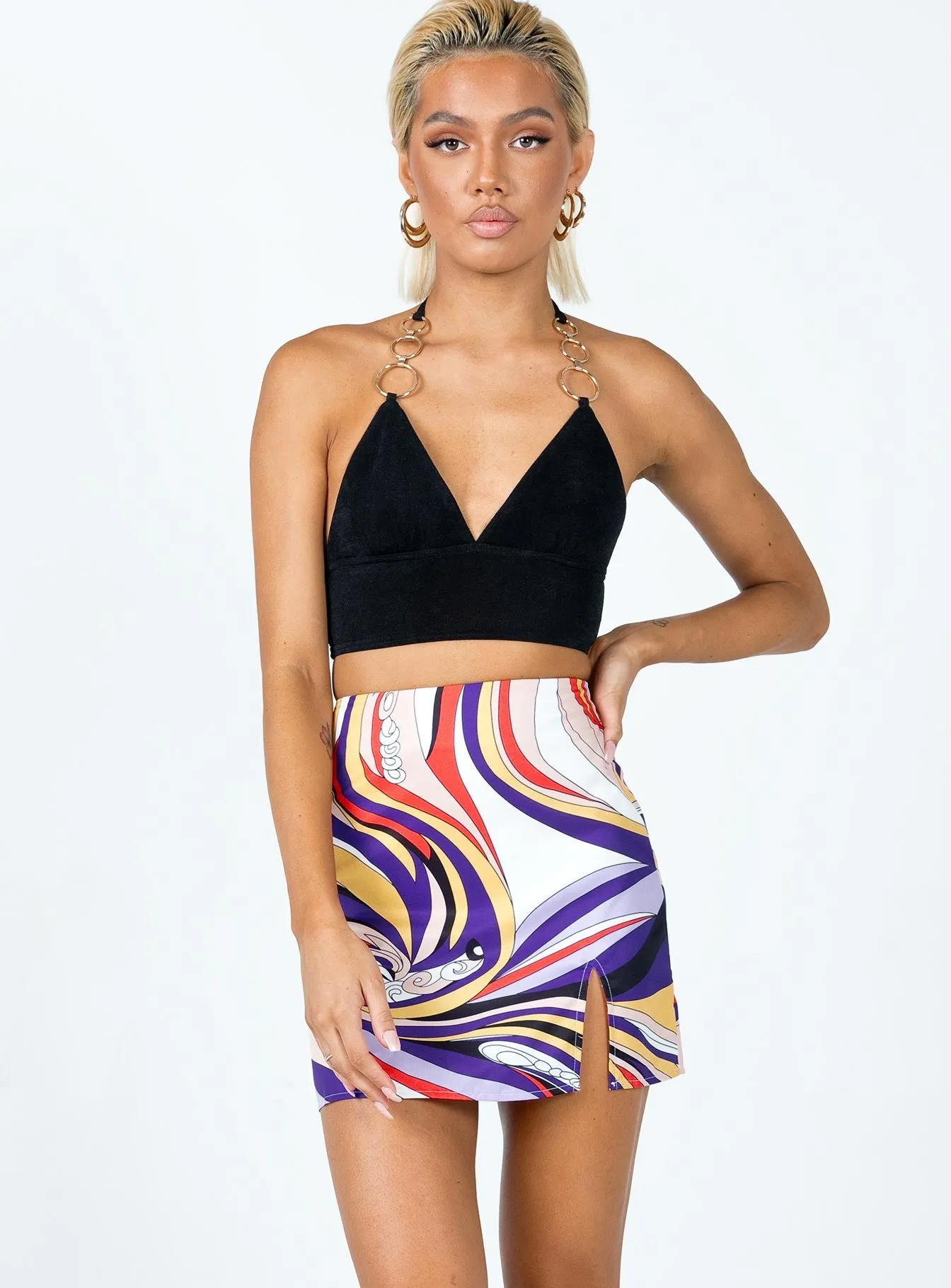 Plant Based Material Cotton Rich Cariad Mini Skirt Multi