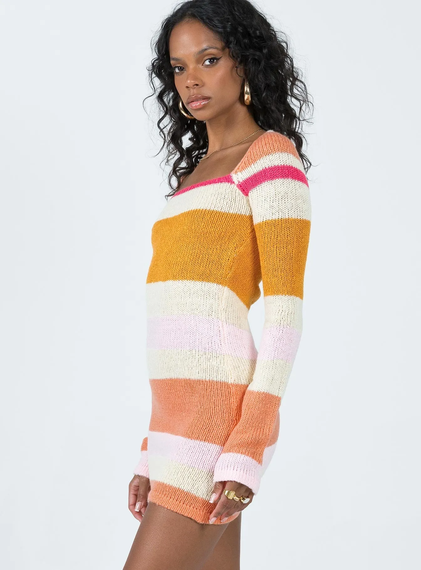 Ania Mini Dress Orange / Pink Multi windproof