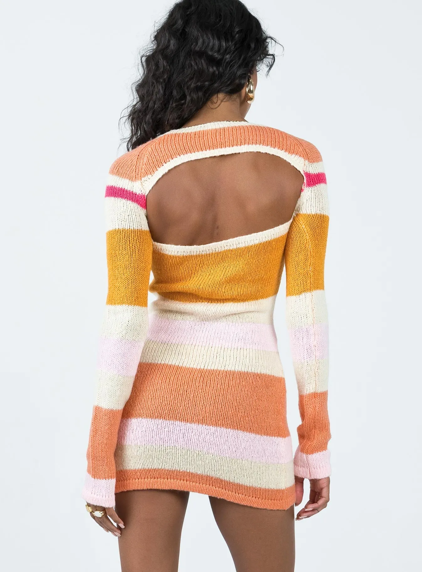 Casual Waist Ania Mini Dress Orange / Pink Multi