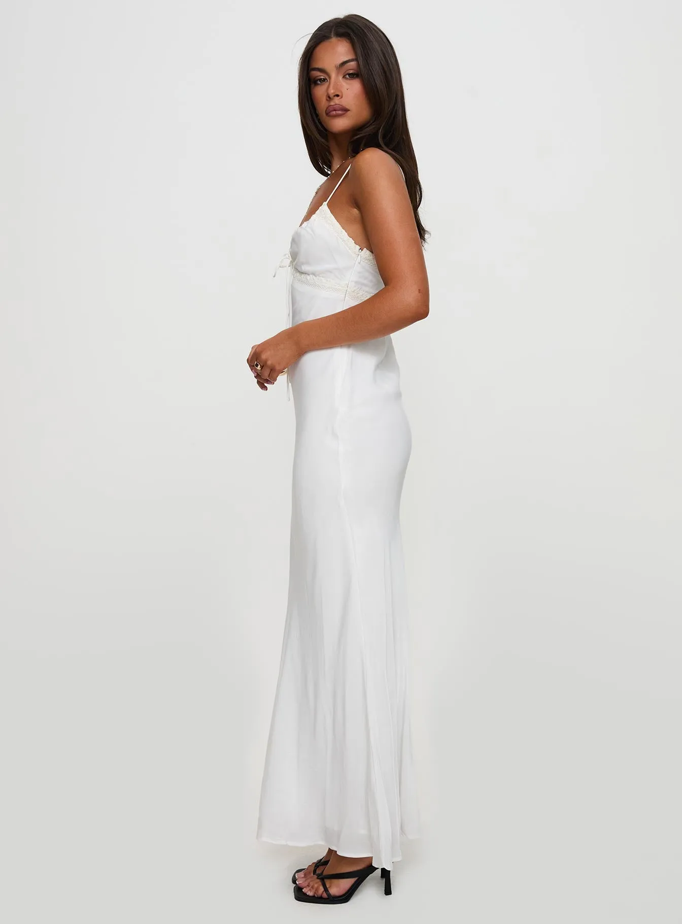 Young Edge Delicate Edge Emily Maxi Dress White