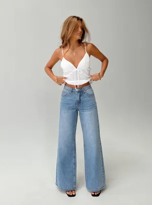 Colemane Mid Rise Denim Jeans Angel Blue Petite Vision Glow