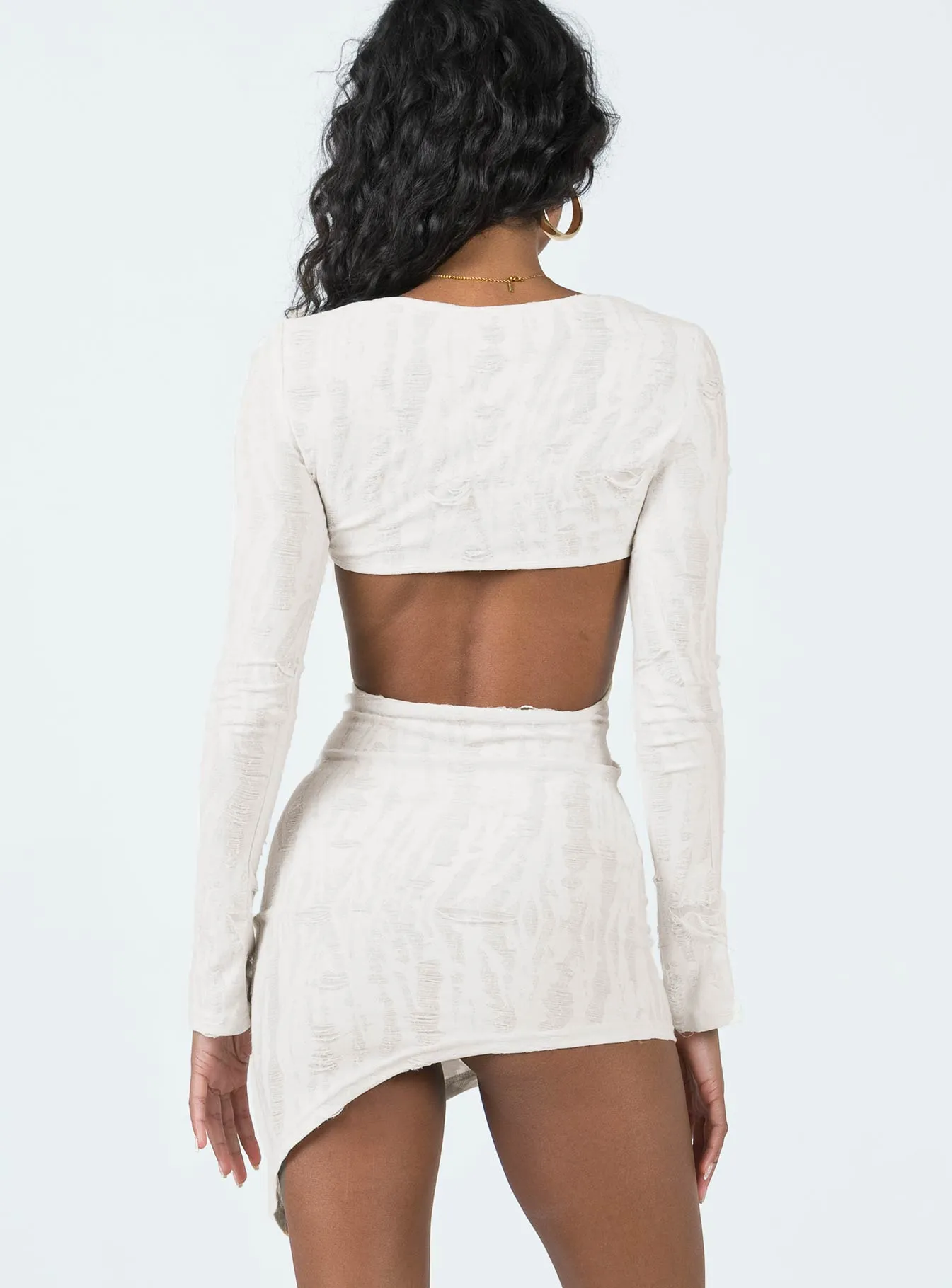 Vanni Mini Dress Cream Soft Glide Square-Neck