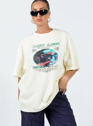 Hot Lap Oversized Tee Ivory Perfect For Relaxing Flexible Design
