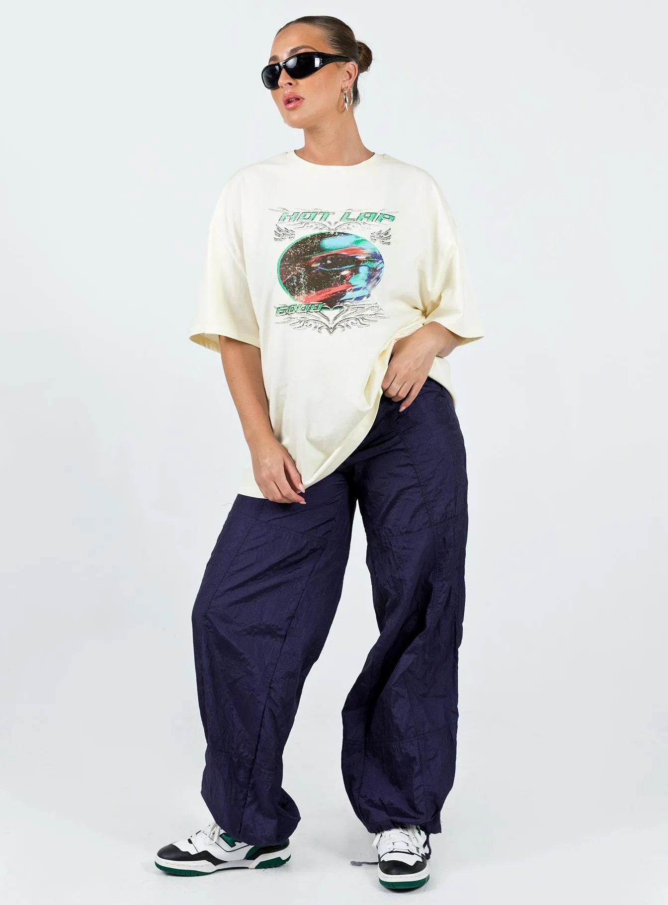 Hot Lap Oversized Tee Ivory Everyday Casual