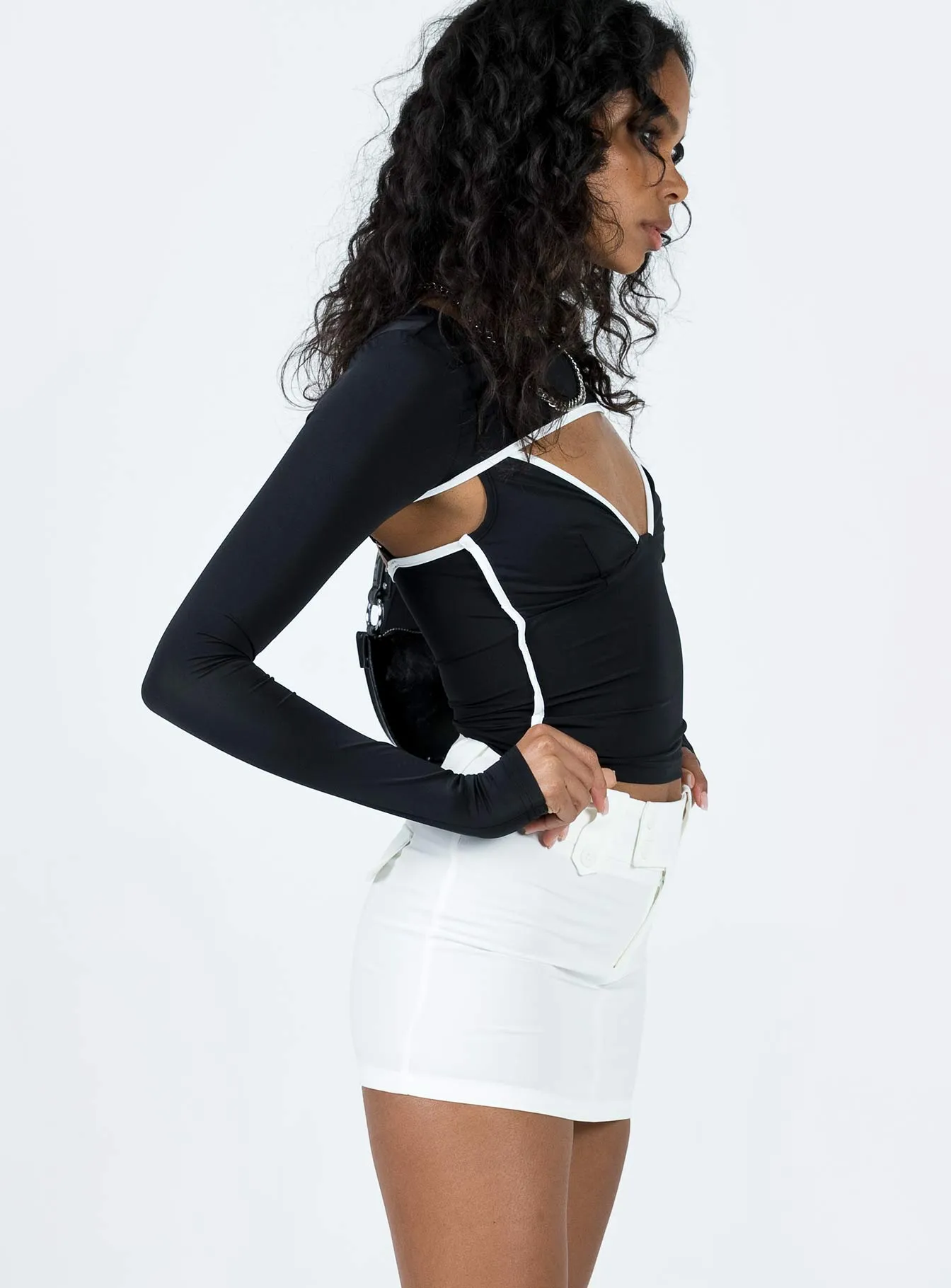 Coco Mini Skirt White Tonal Look