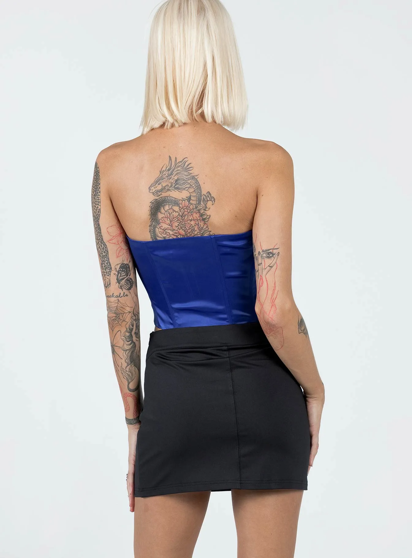 Ilina Mid Rise Mini Skirt Black understated look Tea length